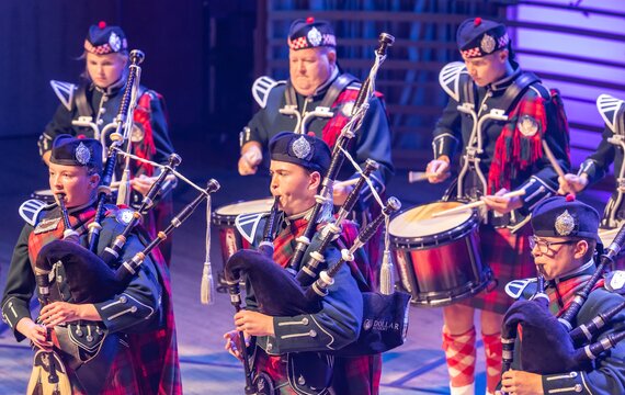Tattoo On Stage 2024 im KKL Luzern: Dollar Academy Pipe Band | © Obrasso Concerts